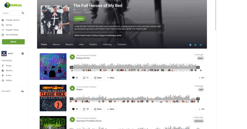 BeMusic3.0.9 – PHP音乐平台系统，音乐共享上传网站源码！