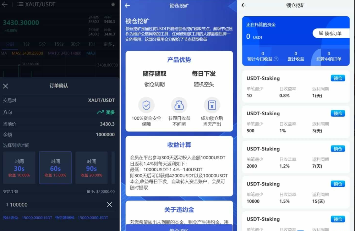 Phemex多语言交易所源码/期权交易+合约交易+新币申购+锁仓挖矿+平台币发行+K线行情控制/前端uniapp编译后+后端PHP